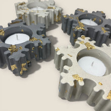 Load image into Gallery viewer, Gold Flake Snowflake Candle Holder