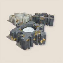 Load image into Gallery viewer, Gold Flake Snowflake Candle Holder
