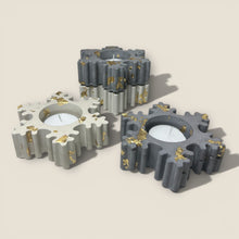 Load image into Gallery viewer, Gold Flake Snowflake Candle Holder
